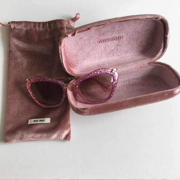 PINK CAT EYE MIU MIU SUNGLASSES - Picture 5 of 8